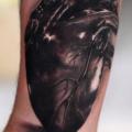 Heart Leg tattoo by Silvano Fiato