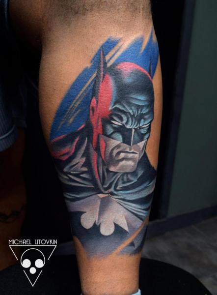 Arm Fantasy Batman Tattoo by Michael Litovkin