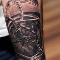Arm Realistic Clock tattoo by Slawit Ink