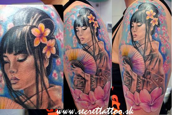 Tatuaggio Spalla Giapponesi Geisha di Secret Tattoo & Piercing