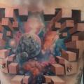 Chest 3d Space tattoo by Jesse Rix Tattoo Art
