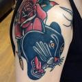 Arm Old School Panther tattoo by Forever Tattoo