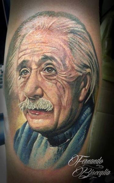 Tatuaje Brazo Retrato Einstein por Forever Tattoo