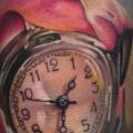 Arm Realistic Clock Flamingo tattoo by Forever Tattoo