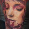 Arm Realistic Women Leaf tattoo by Forever Tattoo