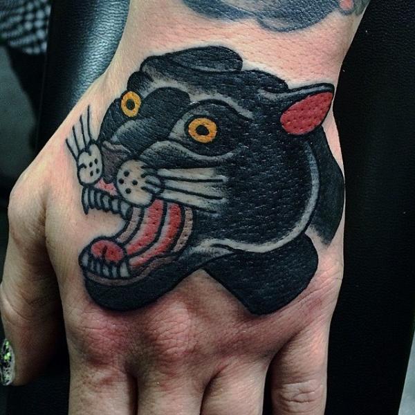 Old School Hand Panther Tattoo by Forever Tattoo