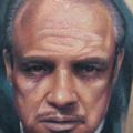 Portrait Realistic Thigh Padrino tattoo by Forever Tattoo