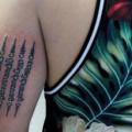 Arm Lettering tattoo by Thai Bamboo Tattoo