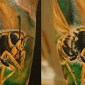 Arm Realistic Bee tattoo by 2nd Skin