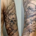 Arm Skull tattoo by 2nd Skin