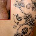 tatuaje Realista Espalda Flores por 2nd Skin