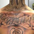 Lettering Neck Breast tattoo by 2nd Skin