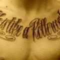 Chest Lettering Fonts tattoo by 2nd Skin