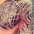 Shoulder Chest Tribal Maori tattoo by 2nd Skin