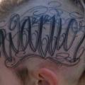 Lettering Head tattoo by 2nd Skin