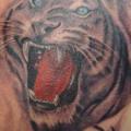 Realistic Tiger Breast tattoo by 2nd Skin