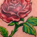 tatuaje Hombro Realista Flor Rosa por 2nd Skin