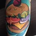 Arm Hamburger tattoo by Mefisto Tattoo Studio