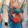 tatuaggio Polpaccio Cervo di Mefisto Tattoo Studio