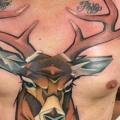 Chest Belly Deer tattoo by Mefisto Tattoo Studio