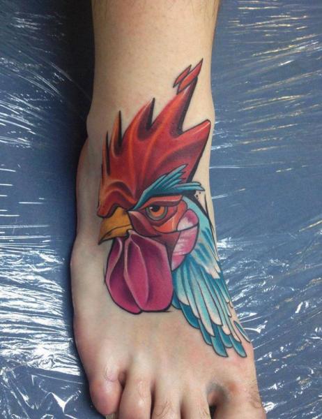 Foot Rooster Tattoo by Mefisto Tattoo Studio