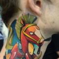 Neck Horse tattoo by Mefisto Tattoo Studio