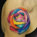 Shoulder Flower tattoo by Mefisto Tattoo Studio