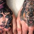 New School Hand Wolf Gypsy tattoo by Cloak and Dagger Tattoo
