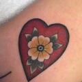 Heart Flower tattoo by Cloak and Dagger Tattoo