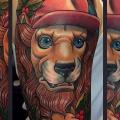 Shoulder Arm Lion Hat tattoo by Cloak and Dagger Tattoo