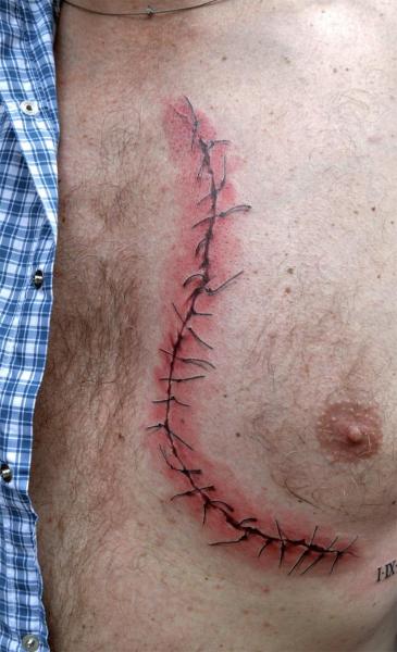 Tatuaggio Petto Cicatrice di Aero & inkeaters