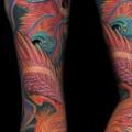 Phoenix Sleeve tattoo by Aero & inkeaters