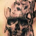 Side Skull tattoo by Aero & inkeaters