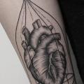 Arm Heart Dotwork Cage tattoo by Marla Moon
