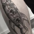 Arm Dotwork Fish Submarine tattoo by Marla Moon