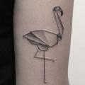 Arm Dotwork Flamingo tattoo by Marla Moon