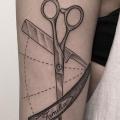 Arm Scissor Dotwork tattoo by Marla Moon