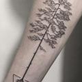 Arm Dotwork Baum tattoo von Marla Moon