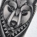 Arm Bear Dotwork tattoo by Zmierzloki tattoo