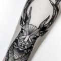 Arm Dotwork Deer tattoo by Zmierzloki tattoo