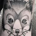 Arm Dotwork Fox tattoo by Zmierzloki tattoo