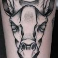 tatuaggio Braccio Dotwork Giraffa di Zmierzloki tattoo