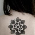 Flower Back Dotwork tattoo by Zmierzloki tattoo