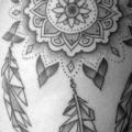 Leg Dotwork Dreamcatcher Thigh tattoo by Zmierzloki tattoo