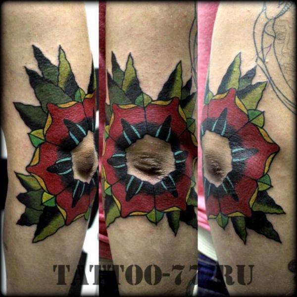Arm New School Flower Tattoo by Tattoo-77