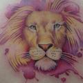 Back Lion Water Color tattoo by Tattoo-77