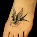 Old School Foot Sparrow tattoo by Tattoo-77