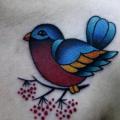 tatuaż Ramię New School Wróbel przez Tattoo-77