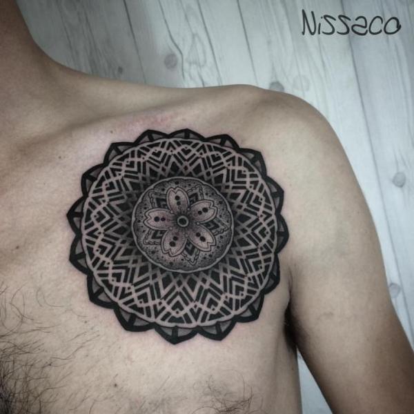 Shoulder Mandala Tattoo by Nissaco