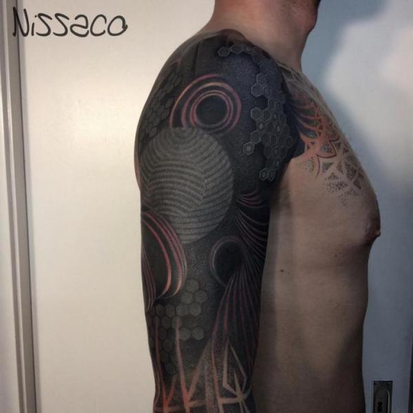 Shoulder Sleeve Abstract Tattoo by Nissaco